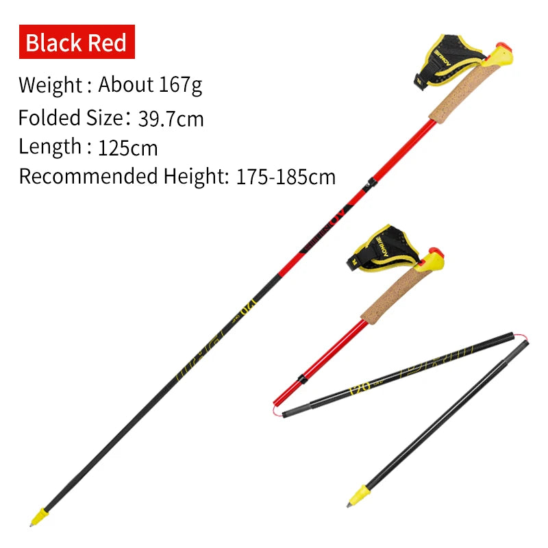 AONIJIE E4212 Folding Carbon fiber Hiking Poles with Quick Lock System, Ultralight for Hiking, Camping, Mountaining