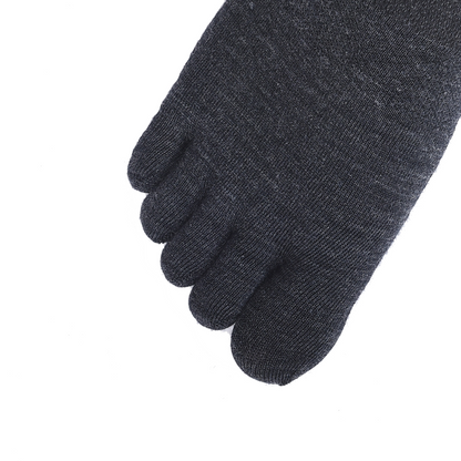 AONIJIE E4822 Schwarze Fünffingersocken aus Wolle