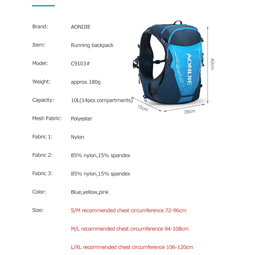 AONIJIE C9103S Ultra Vest 10L Trinkrucksack