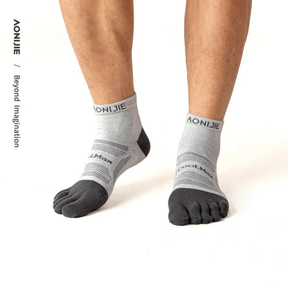 AONIJIE 3 Pairs Five Toe Socks-Unisex Mid length-E4839