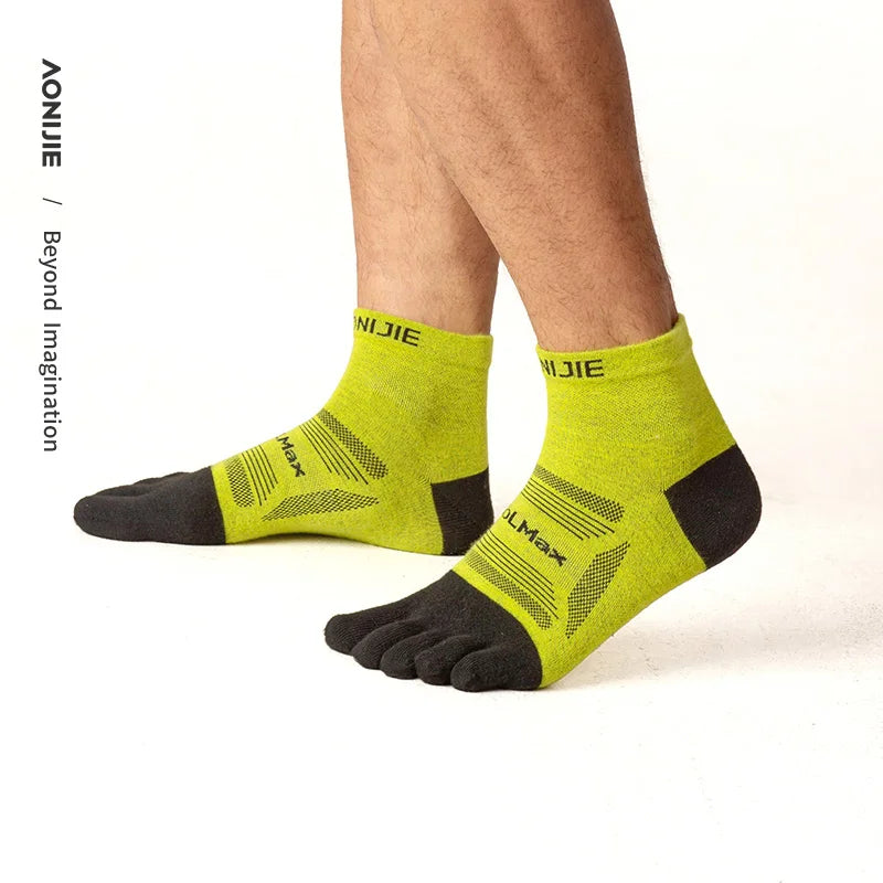 AONIJIE 3 Pairs Five Toe Socks-Unisex Mid length-E4839
