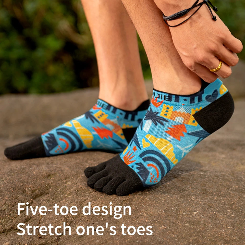 AONIJIE - 3 Pairs Five Toe Socks Low Cut - Lightweight Breathable - E4841