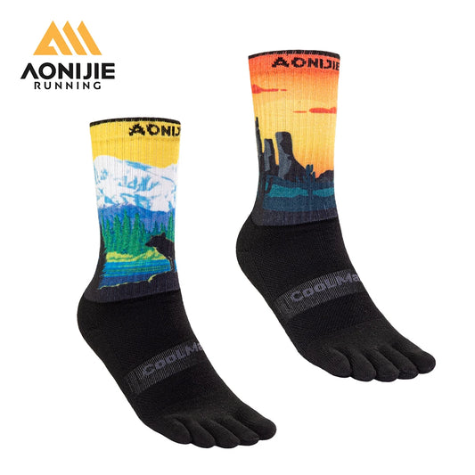 AONIJIE -One Pair Five Toe Socks-Unisex Long Tube - E4839