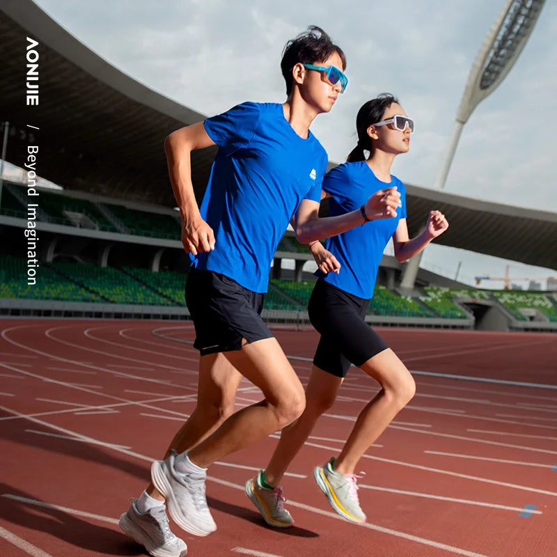 AONIJIE - Men’s Performance Running T-Shirt - Quick Dry, Breathable Marathon Training Tee - FM5191
