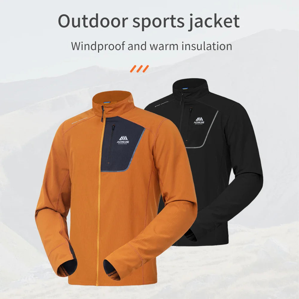 AONIJIE-Men Outdoor Stand Collar Jacket Windproof Warm Coat-FM5206