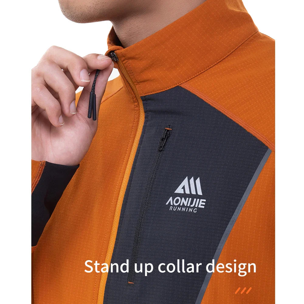 AONIJIE-Men Outdoor Stand Collar Jacket Windproof Warm Coat-FM5206