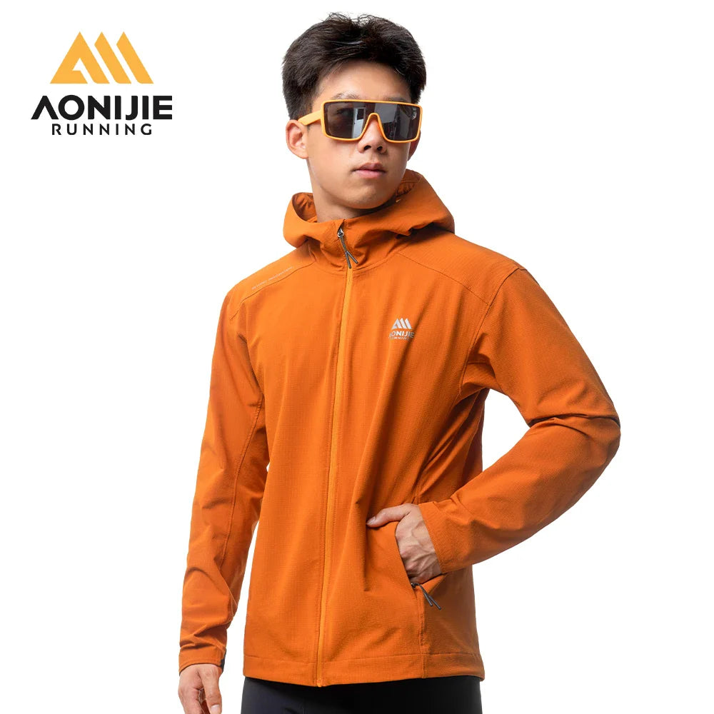 AONIJIE-Men Windproof Jacket Autumn Winter Warm Outdoor Waterproof Top Hooded-FM5207