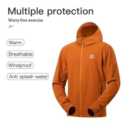 AONIJIE-Men Windproof Jacket Autumn Winter Warm Outdoor Waterproof Top Hooded-FM5207