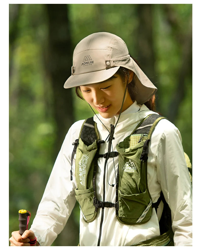 AONIJIE - Sun Protection Cap with Removable Shawl - E4625
