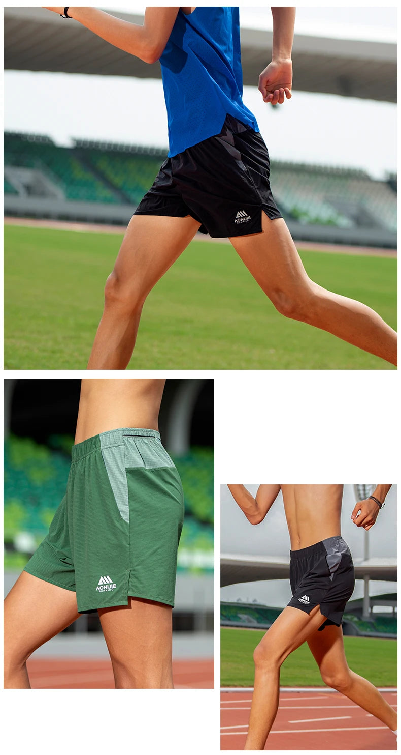 AONIJIE - Men's Running Shorts - Quick Dry, Water Resistant, Pockets - FM5195