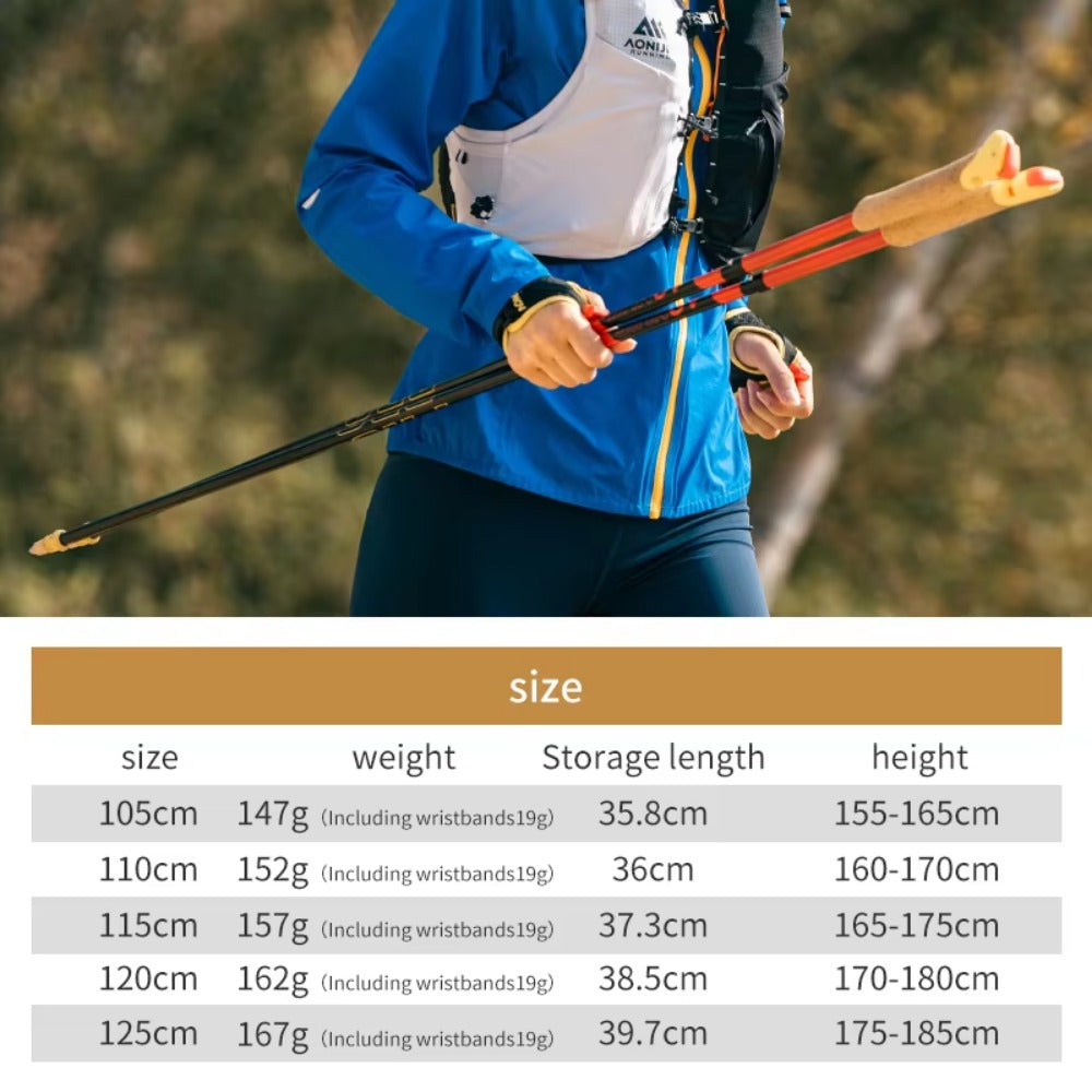 AONIJIE E4212 Folding Carbon fiber Hiking Poles with Quick Lock System, Ultralight for Hiking, Camping, Mountaining