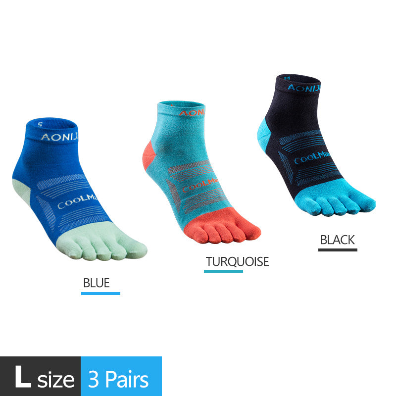 3 Pairs AONIJIE E4801 E4802 Athletic Ultra Run Five Toe Socks
