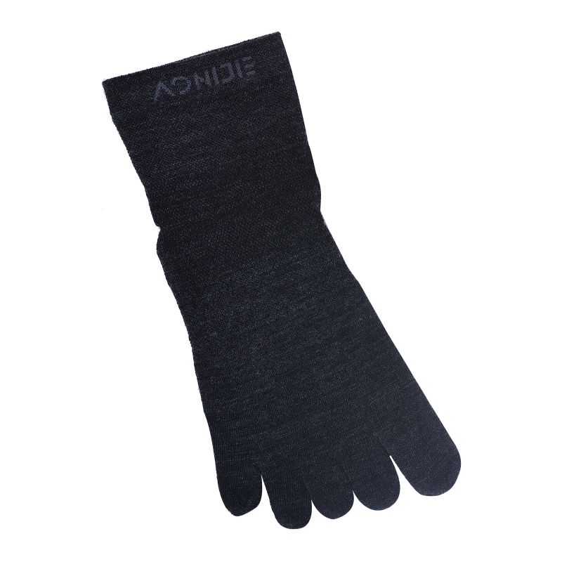 AONIJIE E4822 Schwarze Fünffingersocken aus Wolle