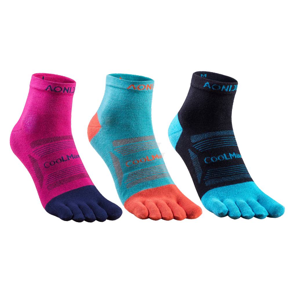 Toe Socks, 5 Fingers Cotton Mesh Wicking Socks Ankle Length Five Finger  Socks Athletic for Women Running Yoga Socks,4pair 