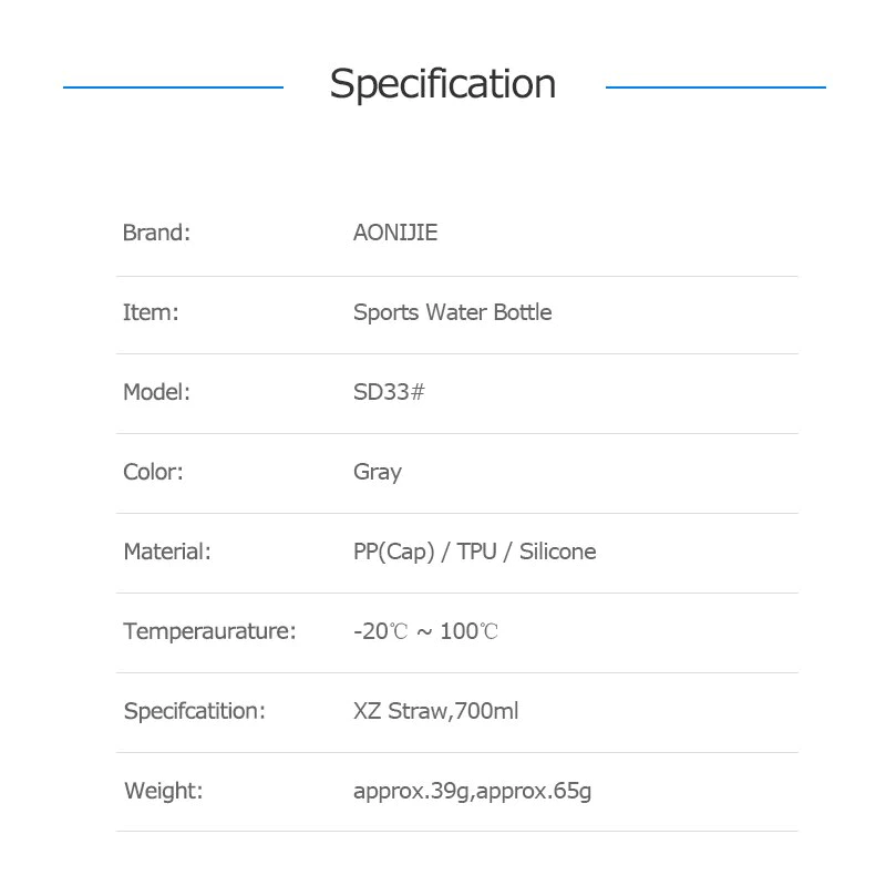 AONIJIE SD33 스포츠 물병 700ml 