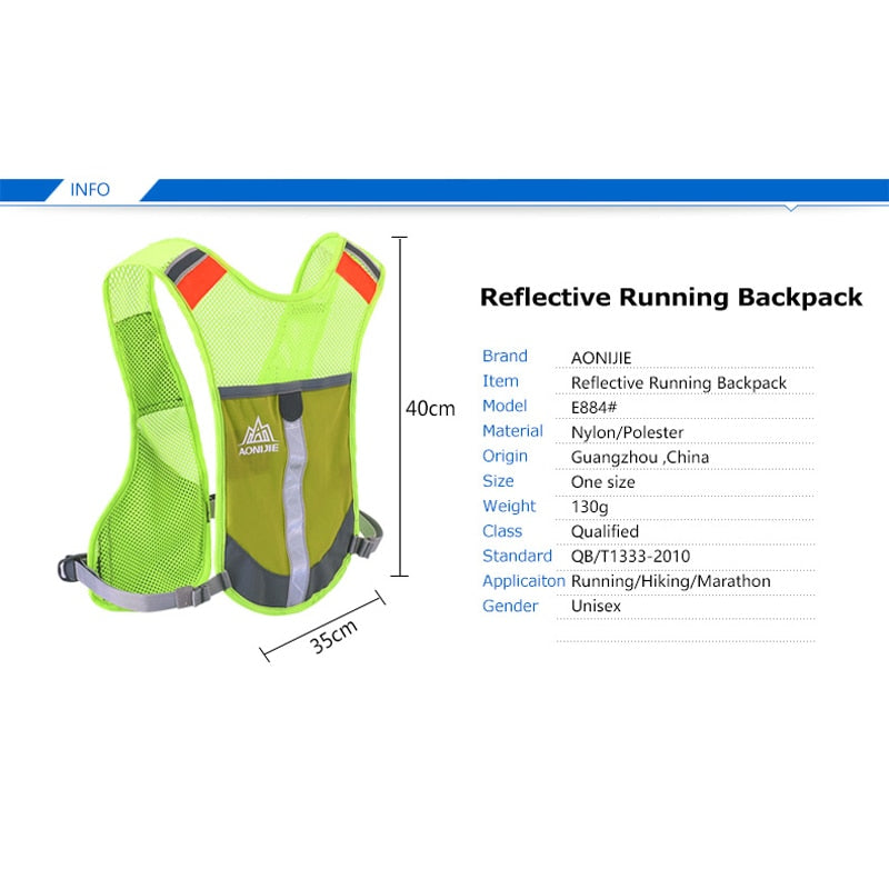 AONIJIE E884 Reflective Hydration Pack Backpack