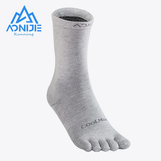 Ein Paar AONIJIE E4831 Mittelrohr Sportstrumpf Fivetoes Socken 